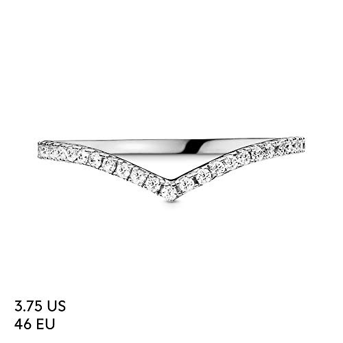 Pandora Jewelry Sparkling Wishbone Cubic Zirconia Ring In Sterling Silver, Size 4.5 #TOP6