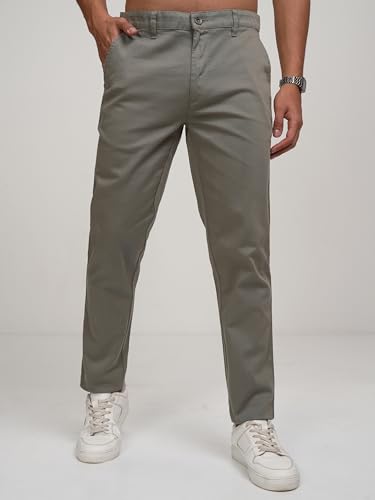 Image of Highlander Men's Slim Fit Formal Trousers | Ankle Length |Smart Trousers for Men | Chino Trousers for Men|Elegant Design | Comfortable Fabric for Daily Work & Formal Occasions