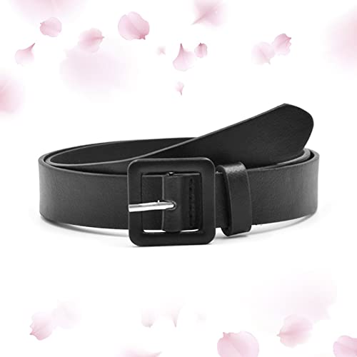 Faux Leather Women's Belt Women's Fashion Solid Color Small Square Button Versatile Decorative Seat Buckle Belt2