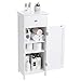 VASAGLE Storage Cabinet, Small Slim Floor Cabinet with Drawer and Door, for Living Room, Bathroom, Bedroom, 11.8 x 13.8 x 34.3 Inches, White UBBC48WT
