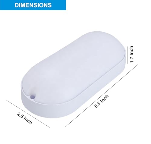 Image of OLIPS LED Bulkhead Light IP54 Waterproof Indoor /Outdoor Wall & Ceiling Light - Weatherproof, Shock Proof, Slim Plastic Surface-Mounted Fixture (10 WATT (Cool White), 2)