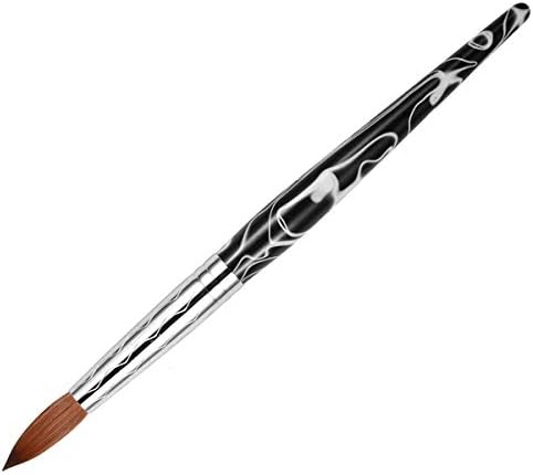 100% kolinsky acrylic nail brush size 10 size 16 with white/black marble handle,factory direct sale (#16)