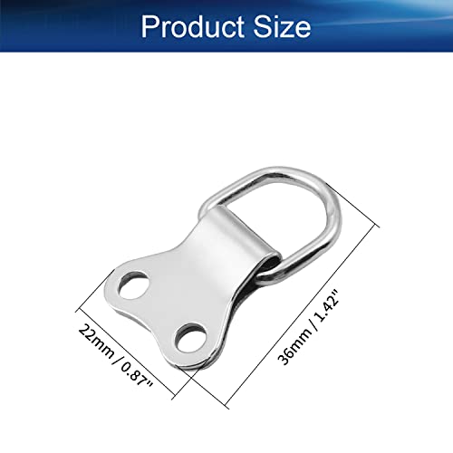 Image of 20Pcs Double Holes D Ring Picture Frame Hangers 36mm x 22mm for Home Decoration Hanging Clock Paintings Artwork Creative Picture Frame Photo Hanging Silver Tone