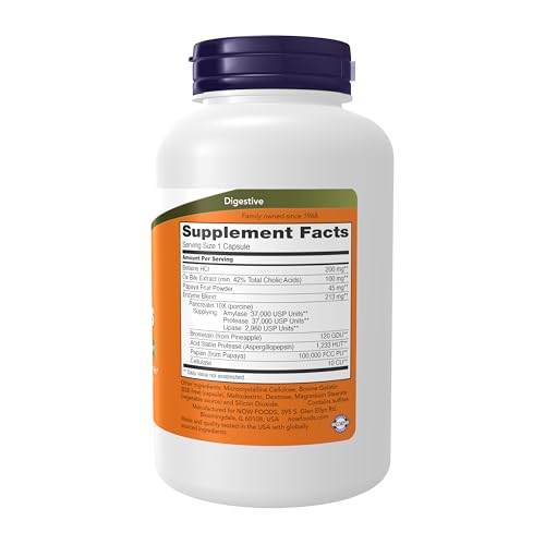 Image of NOW Foods Supplements, Super Enzymes, Formulated with Bromelain, Ox Bile, Pancreatin and Papain,180 Capsules