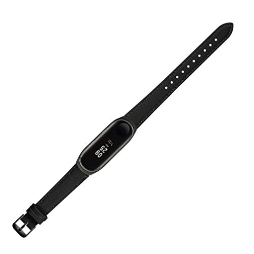 Nicerio Pulseira de relógio de couro compatível com Mi Band 4 para smartwatch, acessórios de substit