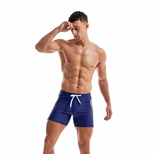 Men's Swimwear Square Cut Swimming Boxers Briefs Bikini Pocket Swimsuits4