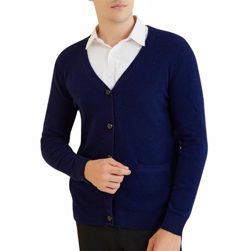 Men's Merino Wool Knit Cardigan – Warm Long Sleeve Sweater for Fall Winter Casual Wear 6