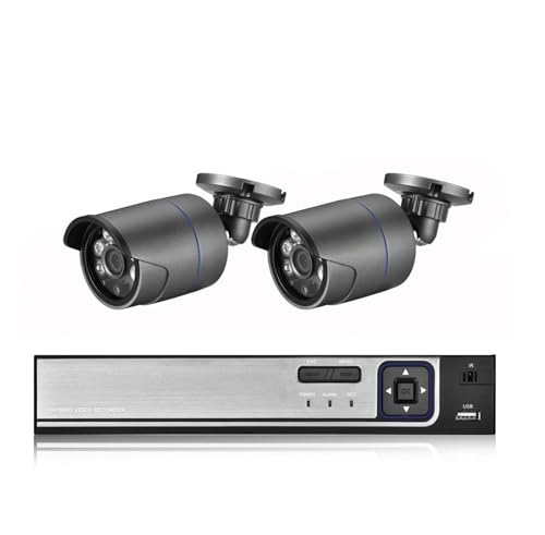 Sistemas de cámaras CCTV, NVR PoE cámara de Seguridad Impermeable for Exteriores 5MP HD vídeo de vigilancia for Exteriores de cámara IP CCTV Kits de Seguridad(None,2MP Camera)