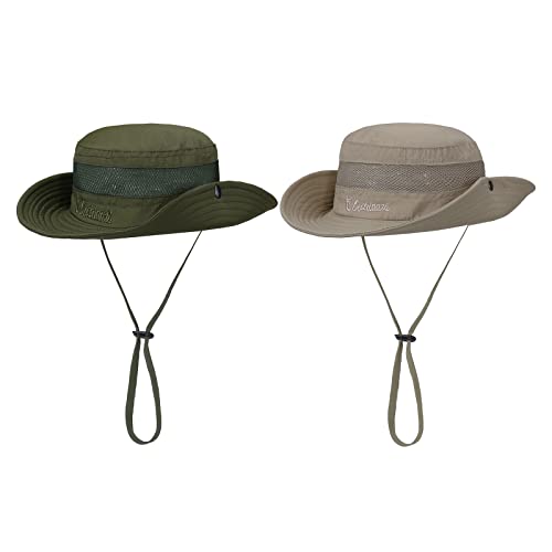 American Trends Boys Sun Hat: UPF 50+ Wide Brim Adjustable Outdoor Packable Summer Hat for Kids 5-13 Years