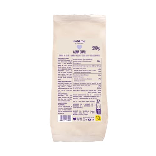 Goma guar 250 gr nut&me | Espesante Natural | Estabilizador para alimentos | Sin gluten | Fuente de fibra | Keto | Vegano |