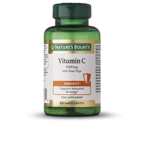 Nature's Bounty | Vitamina C 1000 mg con Escaramujo | Refuerzo Inmunitario y Energético | Antioxidante Natural | Suplemento de Vitamina C Alta Dosis | 60 Comprimidos Recubiertos