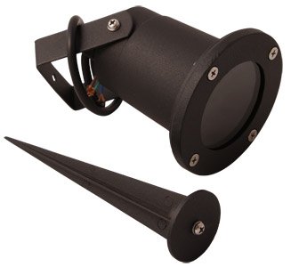 Knightsbridge Discontinued Garden Spike Light, Aluminium, 50 W, Black