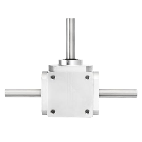 Image of uxcell Gear Box 90 Degree Right Angle Bevel Gearbox 1:1 Forward Double Output Shaft 1 Module 20 Teeth Bevel Gear Aluminum Frame Simple Mechanical DIY Module 8mm Shaft,118x87x30mm(LxWxH)