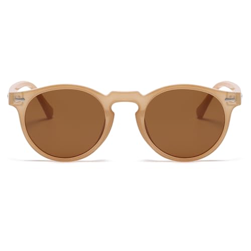 Image of JOVAKIT Vintage Kids Polarized Sunglasses for Girls Boys Age 2-9, Round Sun Glasses for Children UV400 Protection