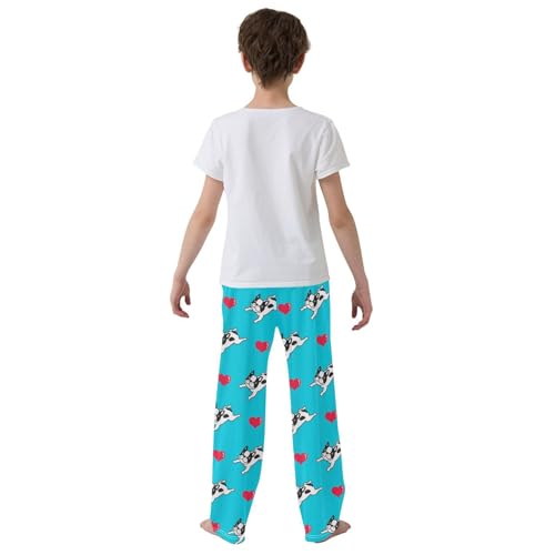 Boys' Pants Dog Bulldog Heart Puppy Long Bottoms Jogger Pants Elastic Waist Trousers with Pockets S-XL3