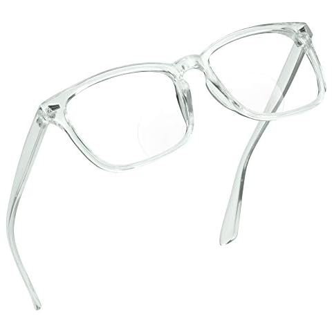 LifeArt Bifocal Reading Glasses with Round Lenses, Blue Light Blocking Glasses for Women Men, Anti Glare, Reduce Eyestrain (Clear, 2.00 Magnification) Cover