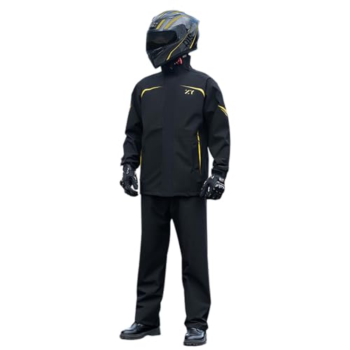 Traje de lluvia para moto y hombre, mujer, chaqueta reflectante y pantalón impermeable, traje de lluvia para hombre, mujer, conjunto impermeable, 2 piezas, trabajo ropa impermeable, chaqueta