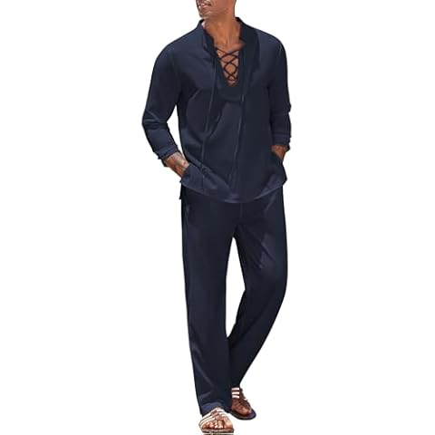 COOFANDY Men's Linen Set Cover