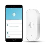 WiFi Vibration Sensor: Smart Door Window Sensor with App Alerts, Wireless Glass Break Detector, Adjustable Sensitivity, Compatible with Alexa Google Home (1Pack)