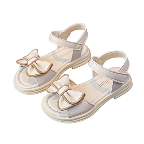 Mujer Botas de caza Casual Open Toe Diseño Sandalias Lazos Planas Sandalias de Verano Zapatos Niño/Niño Grande 36, beige, 29 EU
