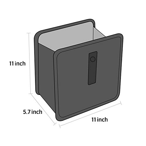 Kmmotors Foldable Hanging Car Trash Can, Car Trash Bag, Car Trash Bin, Vegan Leather And Oxford Clothes Car Organizer, Cute Car Gadgets (Large, Black) #TOP5