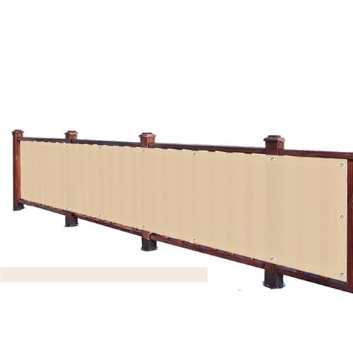 YXINAER Seitenmarkise Ausziehbar Beige Balkon Sichtschutznetz Zaun Abschirmung Windschutz Wohnung Balkon Terrasse Unterstand Sichtschutznetz(0.8x4m)
