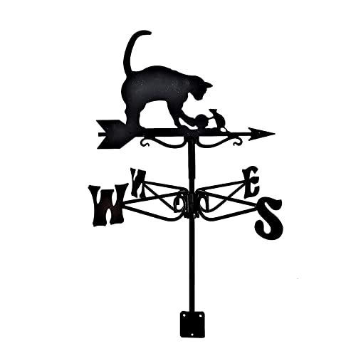 Girouette chat souris contre la rouille pour indiquer le vent de toit