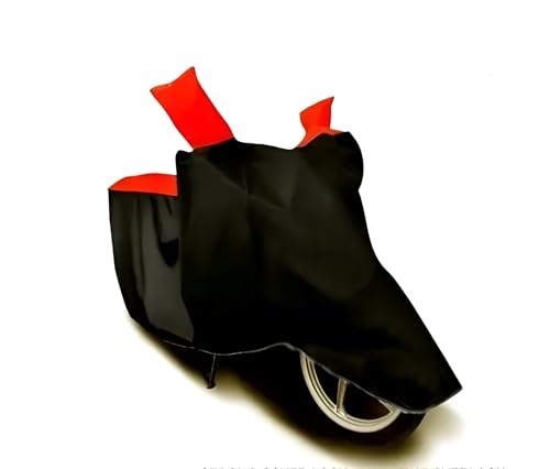 Image of AutoCart Bike Scooty Motorcycle Cover for Premium Bike (Black and Red Color) Also Suitable for All 125 CC Bikes and Scooty and Upto 150cc Pack of 1 | Design for Suzuki GIXXER