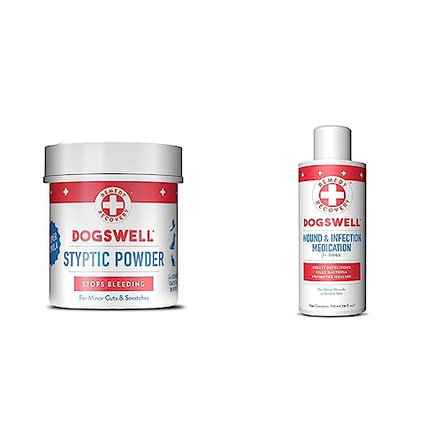 DOGSWELL-RemedyRecovery-Styptic-Blood-Stopper-Powder-for-Dogs-Cats-15-oz-and-RemedyRecovery-Wound-Infection-Medication-for-Dogs - Cucciolini Doodles   DOGSWELL-RemedyRecovery-Styptic-Blood-Stopper-Powder-for-Dogs-Cats-15-oz-and-RemedyRecovery-Wound-Infection-Medication-for-Dogs