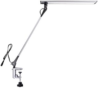 LED Desk Lamp, Joly Joy Dimmable Eye-Caring Swing Arm Lamps, 12W Full Metal Task Lamp with Clamp for Working Studying, 5 Color Modes, 5 Brightness Levels, Touch Control and Memory Function (Silver)