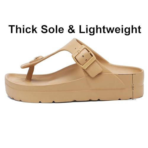 Image of TIKVAW Women's Platform & Wedge Sandals with Arch Support for Woman Slides Comfort Lightweight Outdoor Slippers Ultra Cushion