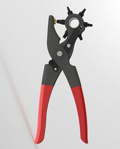 Home and Hobby Leather Belt Hole Punch Tool, 6 Sizes, Non-Slip Handles