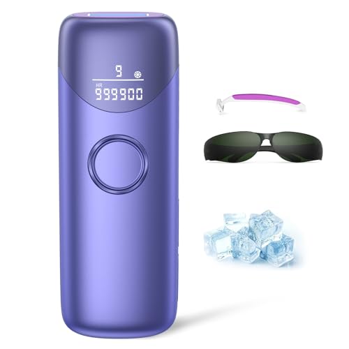 Ubroo Laser Hair Removal,IPL Hair Removal Device with 5℃ Ice Cooling,At-Home Laser Hair Removal for Women & Men,Body Legs Armpits Use (Purple)