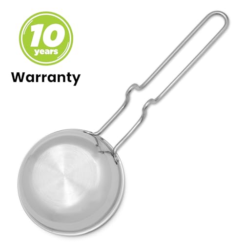 Image of Allo TriPly Stainless Steel 12cm Tadka Pan, 320ml, Naturally Non Stick Cookware for Dal, Spice Tempering Seasoning, Long Wire Handle, Induction Base and Gas Stove Ready for Kitchen