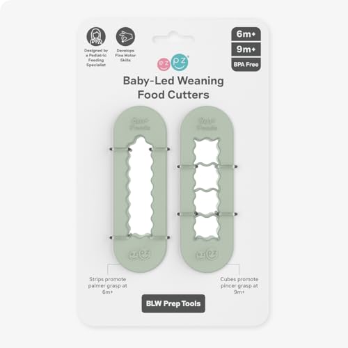 Image of ezpz Baby-Led Weaning Food Cutters (2 pack in Sage) - 6 / 9 Months + - Food Prep for Infants