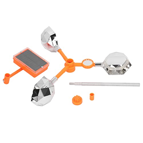 Image of Solar Bird with Rotating Flashing Light and Sound, White Wind Solar Powered for Farms Orchards Fields