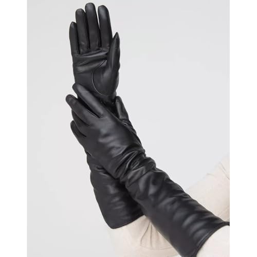 Long PU Leather Gloves For Women Evening Parties Cosplay Costume Elegant Elastic Design 15 Inch Design Leather Glove3