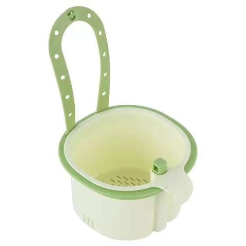 Hanging Sink Strainer Basket with Openable Bottom Cover Kitchen Faucet Hanging Strainer Press Automatic Dumping Basket (Green)