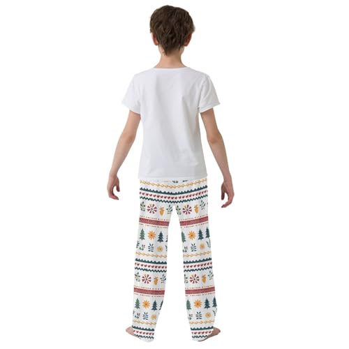 Boys' Pants Christmas Tree Wave Stripe Dots Long Bottoms Jogger Pants Elastic Waist Trousers with Pockets S-XL3