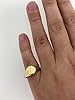 Gold Half Face Oval Adjustable Ring with 18K Real Gold Plating - Premium Fashion Ring - Unique Jewellery Gift (Size H - Adjustable to Fit Various Sizes) - Bling King London #4