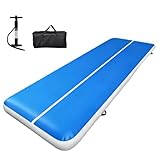 TUIYIDUO 体操マット エアトラック エアマット 大型 充気式 長さ200cm×幅100cm×厚さ20.5cm 耐荷重250kg 体操 タンブリング 安全 衝撃吸収 武道・ヨガ・バク転練習 エアポンプと収納バッグ付き スポーツ用品 体育用品