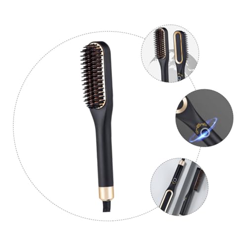 Cepillo eléctrico para barba Outanaya con ajustes de temperatura y calentamiento rápido, autobloqueo para seguridad y ahorro de energía, mini para viaje miniatura 4