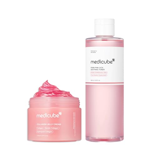 medicube Pink Glow Home Care Duo: PDRN Pink Peptide Toner and Collagen Jelly Cream (110ml)