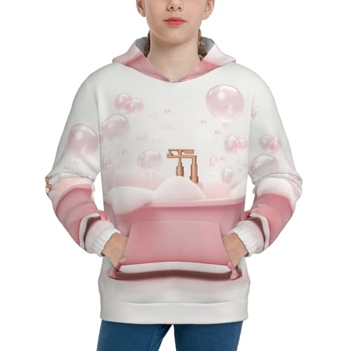 Cute Bathtub Kids Pullover Hoodies Boys Sweatshirts Girls Athletic Clothes with Pocket