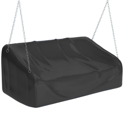 EKQSGLC Hanging Porch Swing Cover Waterproof, Outdoor Hanging Swing Cover with Seam Taped, Hanging Patio Swing Cover Oxford Cloth Windproof - Black (98 * 51 * 28/20inch)