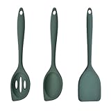 3 Stück Kochlöffel Silikon Set mit Langem Griff 28 cm Länge, Hitzebeständige Silikonlöffel für Kochen, Backen und Rühren, Ideal für Vielseitige Küchenaufgaben