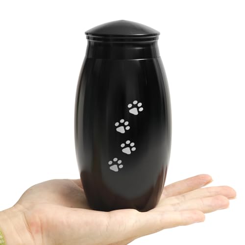 Image of Pet Memorial Gift for Loss of Dog or Cat, Memorial Urn for Ashes | 5.5 inches Small & Medium Aluminum Cremation Urn for Pet Ashes,Pet Urn for Fur, Hair, Whiskers or Ashes(25 lbs Capacity)