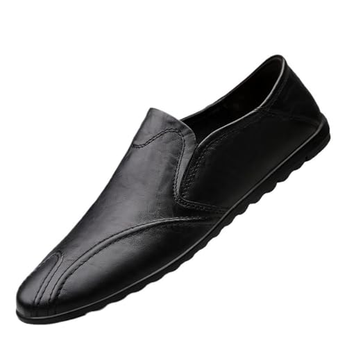 Loafers for Men Casual Events Slip On Shoes Genuine Leather Comfortable Walking Shoes Non Slip Sole Lightweight Loafers - Main Image