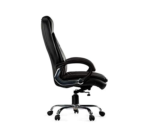 Image of High-Back Office Chair | Upholstery Leatherette | Director Chair & Executive Chair |Leathrerette Hande for Nylon|Top Office Chair Wheel Base | Black Color - (111011128)