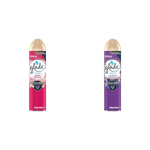 Glade Aerosol Aşkın Büyüsü Oda Kokusu 300 mL (1 x 300 mL) ve Glade Aerosol Lavanta Ferahlığı Oda Kokusu 300 mL (1 x 300 mL)